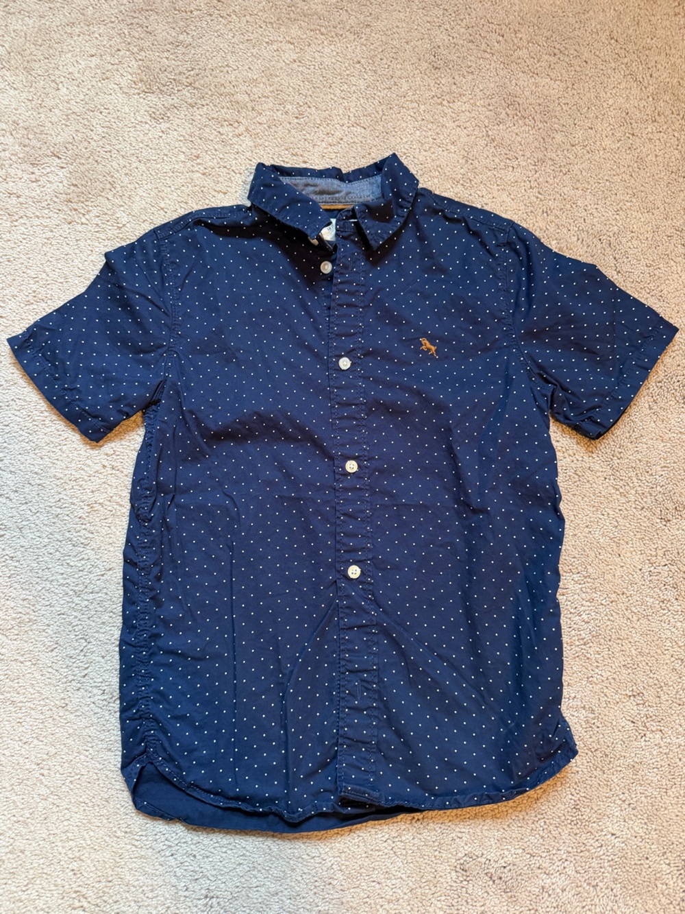 H&M boys Navy and White Polka Dot Top